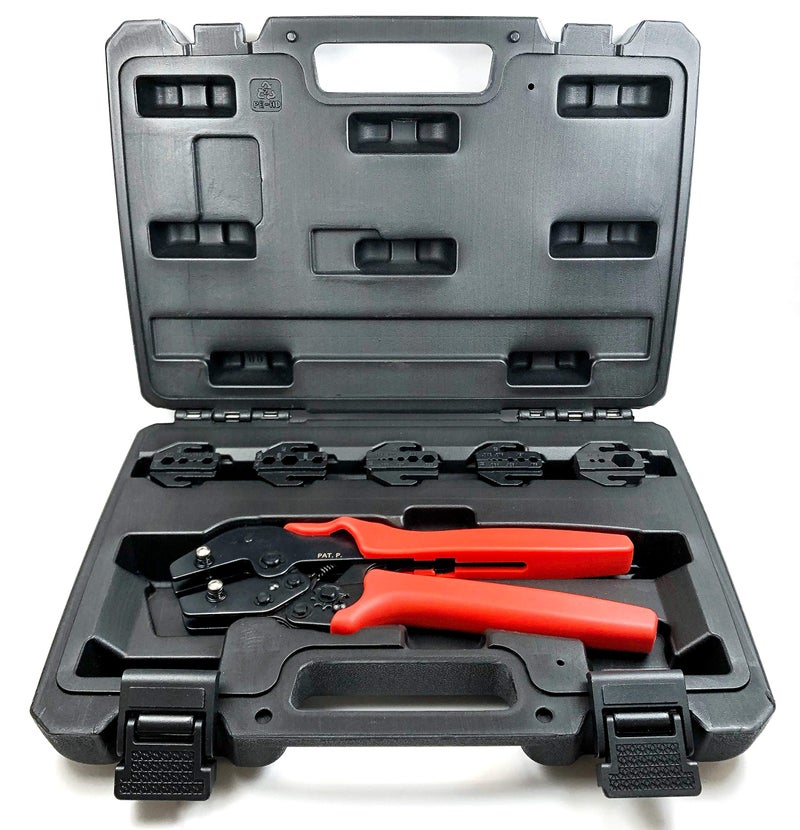 Basoteeuo ConnectoRF Professional Quick Interchangeable Crimping Tool Kit for Coax RF connectors with 5 Die Sets - Image 1